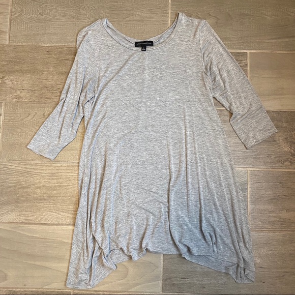 Active Collections Gray 3/4 Sleeve Scoop Neck Long Tunic Women’s Size Small - Picture 4 of 6